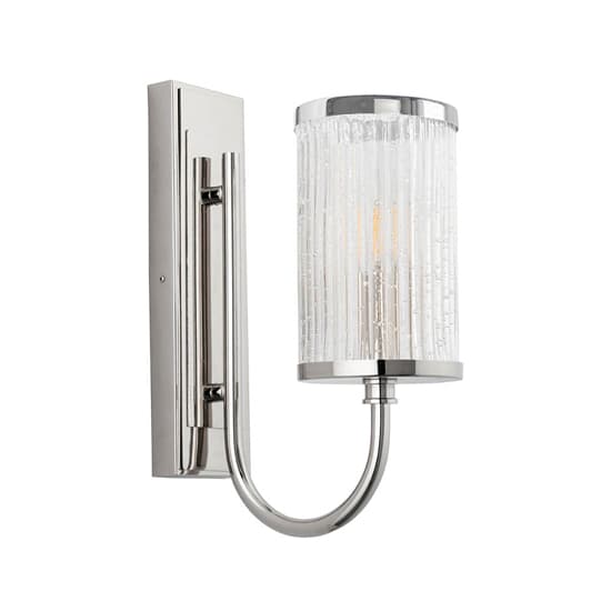 Alto Clear Ribbed Glass Shades Wall Light In Bright Nickel_6