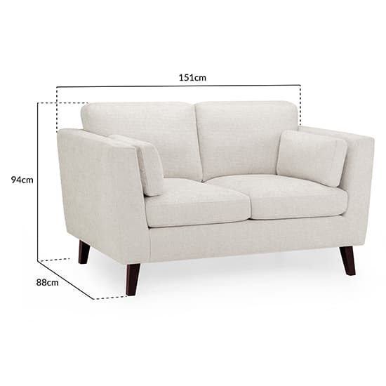 Alto Fabric 2 Seater Sofa In Beige With Wooden Legs_6