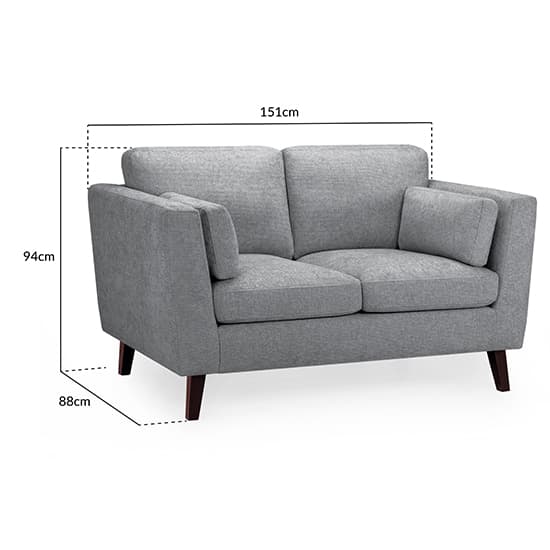 Alto Fabric 2 Seater Sofa In Grey With Wooden Legs_6