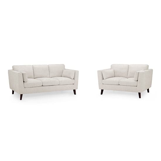 Alto Fabric 3+2 Seater Sofa Set In Beige With Wooden Legs_1