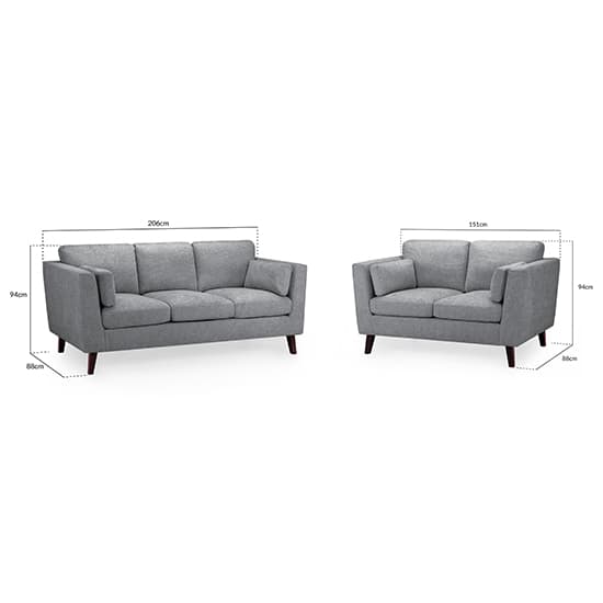 Alto Fabric 3+2 Seater Sofa Set In Grey With Wooden Legs_6