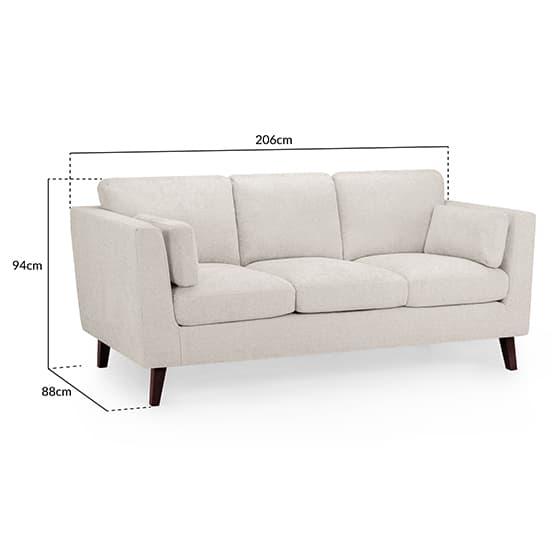 Alto Fabric 3 Seater Sofa In Beige With Wooden Legs_6