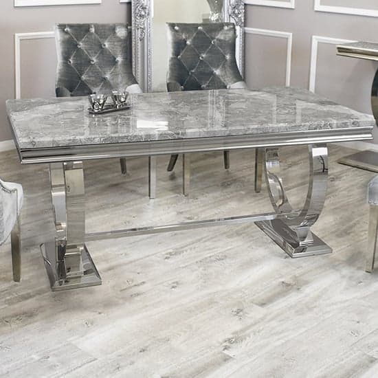 Alto Light Grey Marble Dining Table 8 Dessel Light Grey Chairs_2