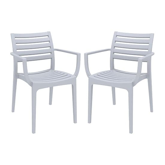 Alto Silver Grey Polypropylene Dining Chairs In Pair