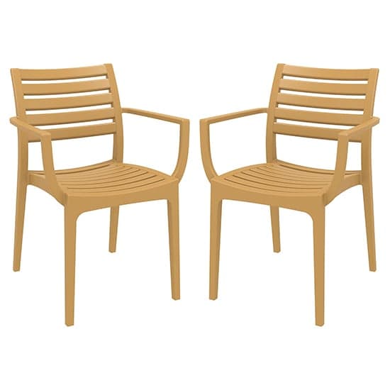 Alto Teak Polypropylene Dining Chairs In Pair