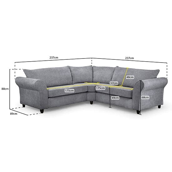 Alton Large Fabric Corner Sofa In Cream With Black Wooden Legs_6