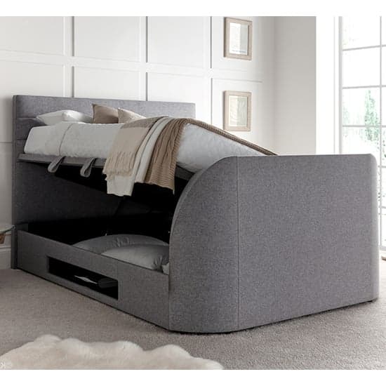 Alton Ottoman Marbella Fabric Double TV Bed In Grey_2