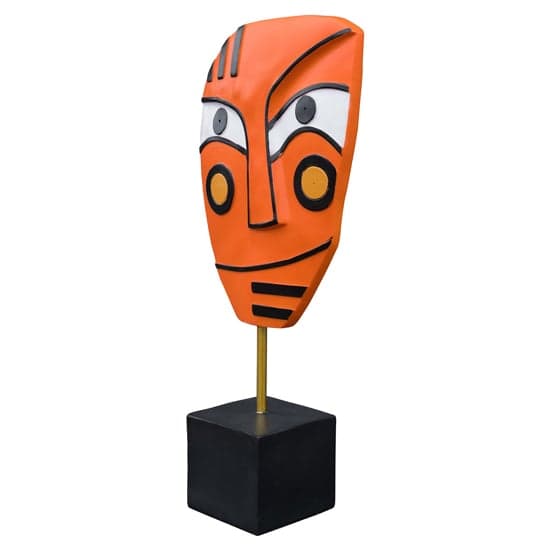 Alton Resin Abstract Face Art Sculpture In Orange_2