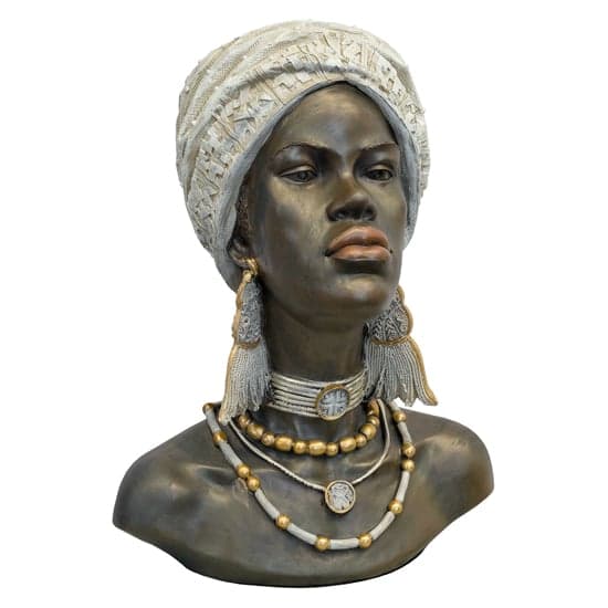 Alton Resin African Bust Large Sculpture In Antique Brown_2