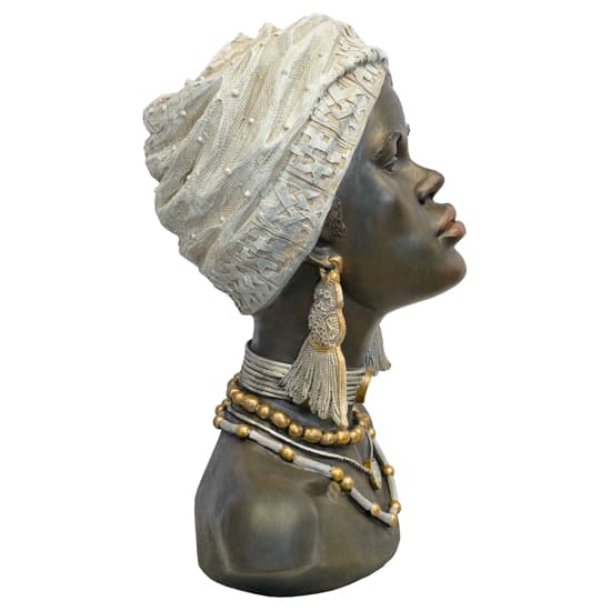 Alton Resin African Bust Large Sculpture In Antique Brown_3