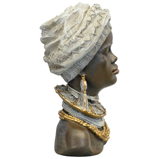 Alton Resin African Bust Small Sculpture In Antique Brown_3