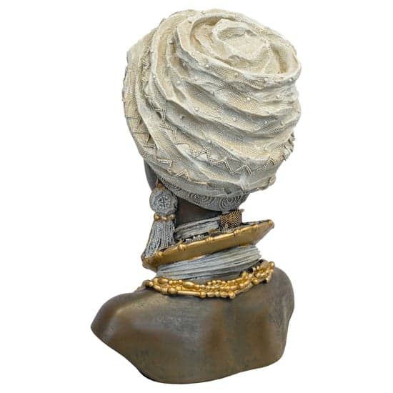 Alton Resin African Bust Small Sculpture In Antique Brown_4