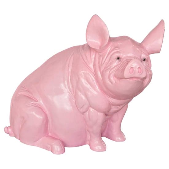 Alton Resin Big Pig Sculpture In Pink_2