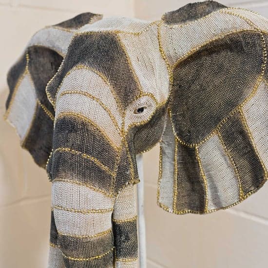 Alton Resin Elephant Bust Sculpture In brown and beige_3