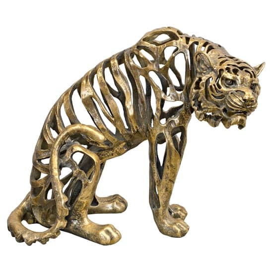 Alton Resin Hollow Tiger Sculpture In gold_2