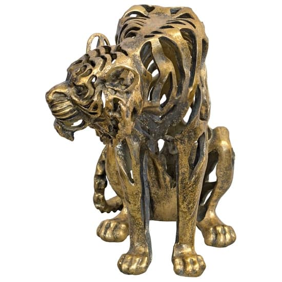 Alton Resin Hollow Tiger Sculpture In gold_3