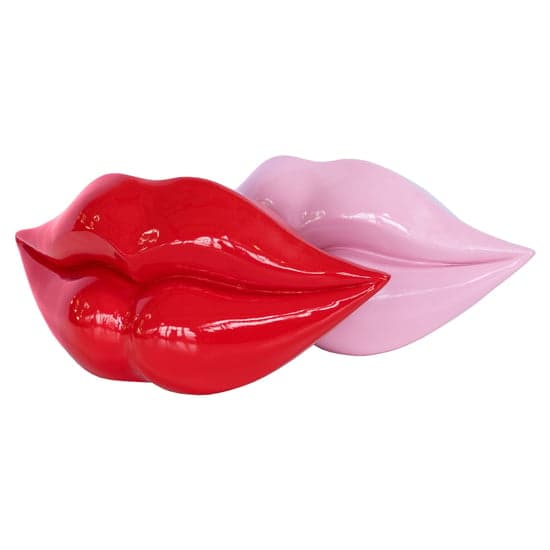 Alton Resin Lips Sculpture Large In Pink_2