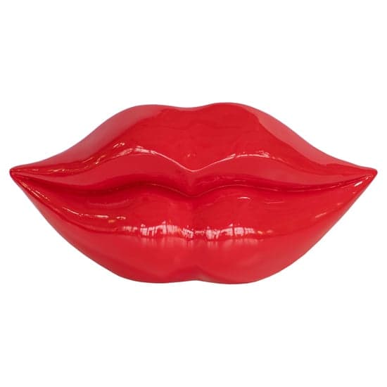 Alton Resin Lips Sculpture Large In Red_1