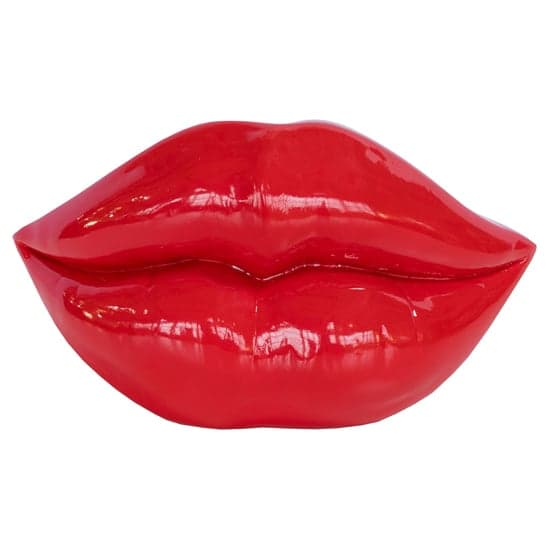 Alton Resin Lips Sculpture Small In Red_1