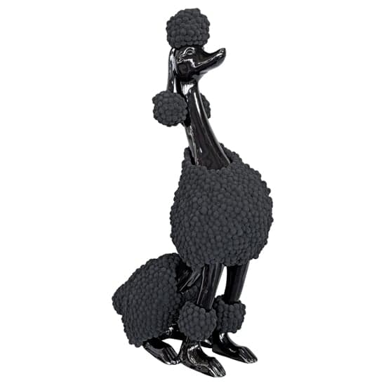 Alton Resin Pompom Poodle Sculpture In Black Gloss_2