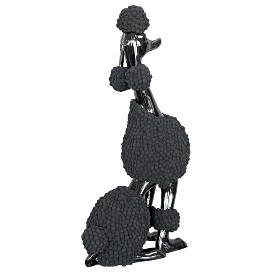 Alton Resin Pompom Poodle Sculpture In Black Gloss_3