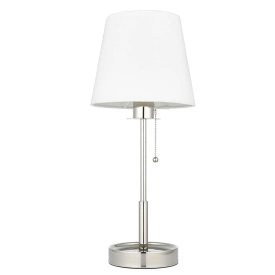 Alton Vintage White Tapered Shade Table Lamp In Polished Nickel_8