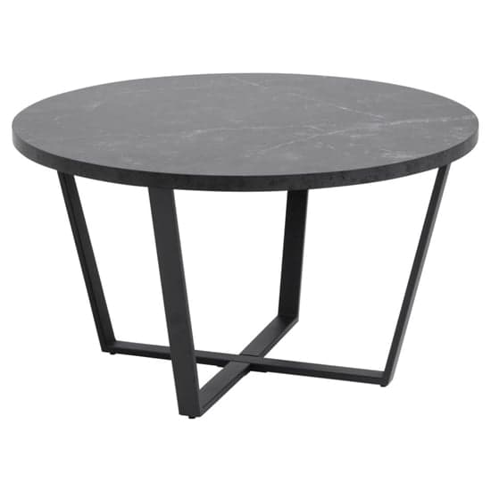 Altoona Wooden Coffee Table Round In Black Marble Effect_2