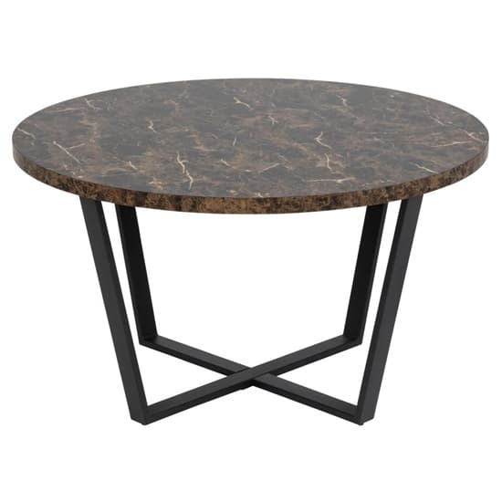 Altoona Wooden Coffee Table Round In Brown Marble Effect_3