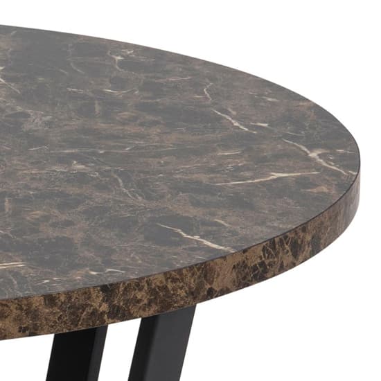 Altoona Wooden Coffee Table Round In Brown Marble Effect_4