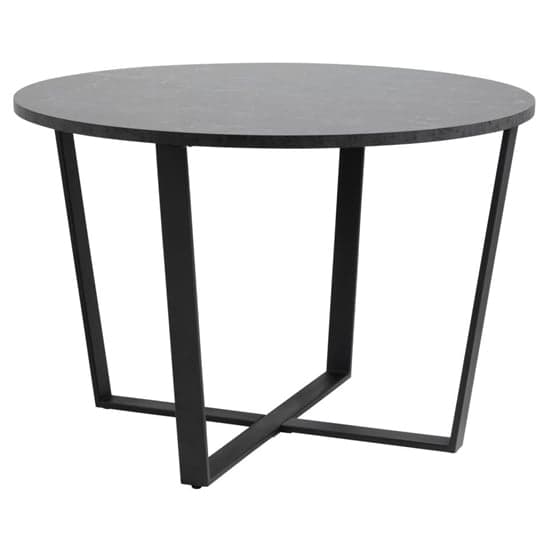 Altoona Wooden Dining Table Round In Black Marble Effect_2