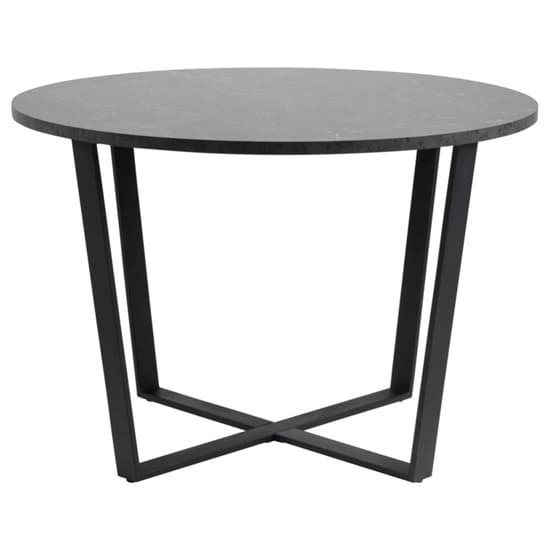 Altoona Wooden Dining Table Round In Black Marble Effect_3