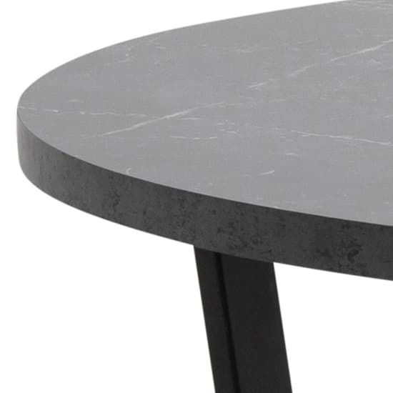 Altoona Wooden Dining Table Round In Black Marble Effect_4