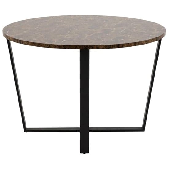 Altoona Wooden Dining Table Round In Brown Marble Effect_3