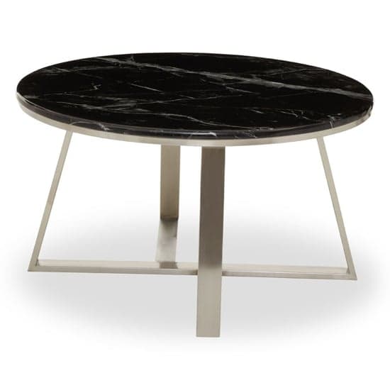 Alvara Round Black Marble Top Coffee Table With Silver Base_1