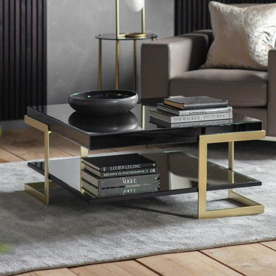 Amana Glass Top Coffee Table In Black With Golden Metal Frame_2