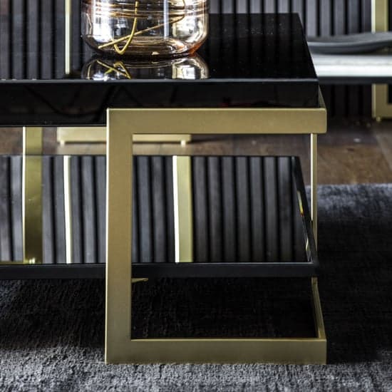 Amana Glass Top Coffee Table In Black With Golden Metal Frame_4