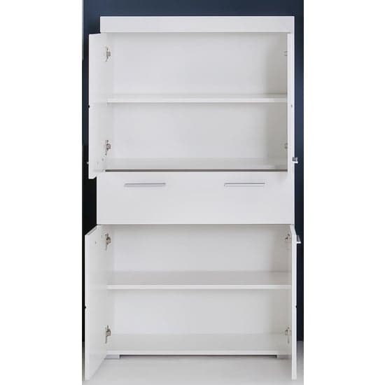Amanda Floor Storage Cabinet In White Gloss With 4 Doors_2