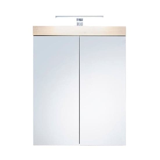 Amanda LED Mirrored Bathroom Cabinet In Silver Frame_2