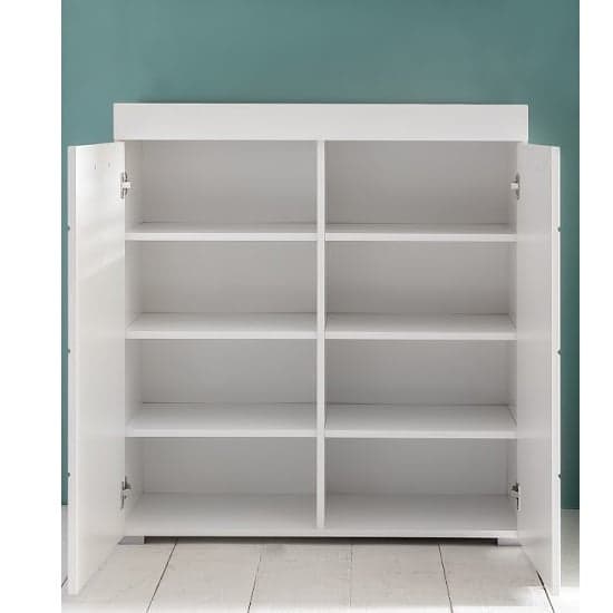 Amanda Shoe Storage Cabinet In White High Gloss_2