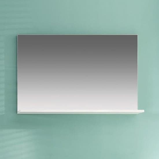 Amanda Wall Mirror With Shelf In White High Gloss_2