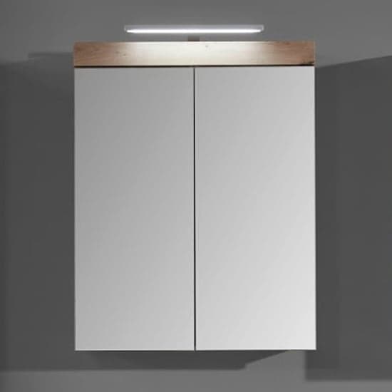 Amanda Wall Mirrored Cabinet In Knotty Oak_1