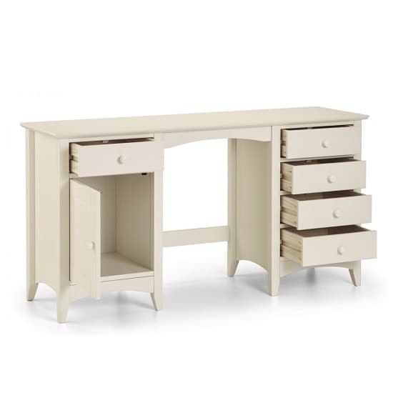 Adilet Twin Pedestal Dressing Table In Stone White Furniture in Fashion
