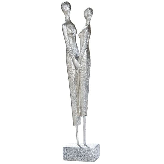 Amantia Polyresin Lovers Sculpture In Silver_2