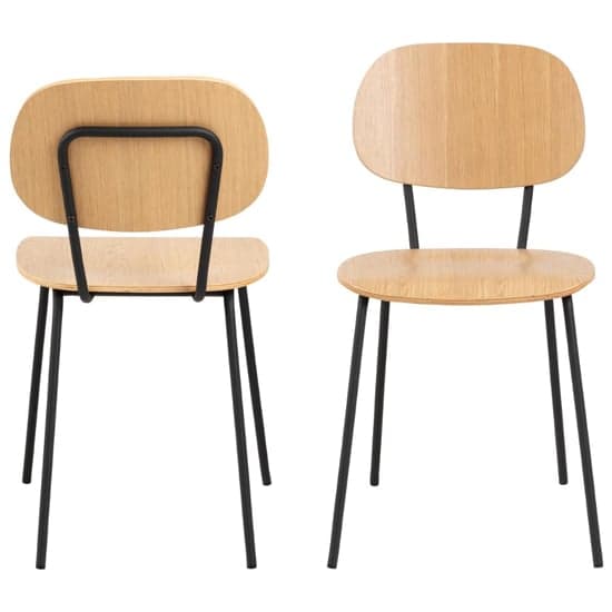 Amara Matt Oak Wooden Dining Chairs In Pair_2