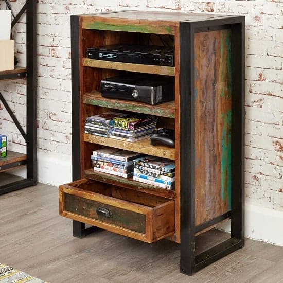 London Urban Chic Wooden Entertainment Cabinet With 4 Shelf_2