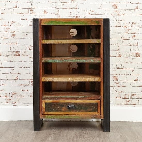 London Urban Chic Wooden Entertainment Cabinet With 4 Shelf_3