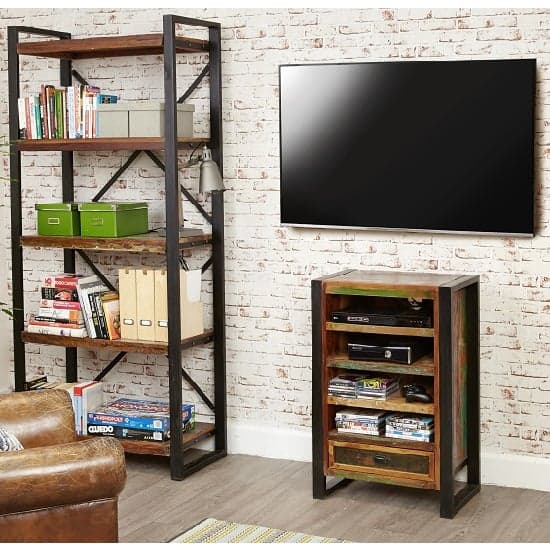 London Urban Chic Wooden Entertainment Cabinet With 4 Shelf_4