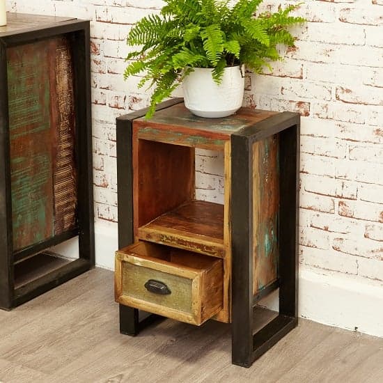 London Urban Chic Wooden Lamp Table With Drawer_2
