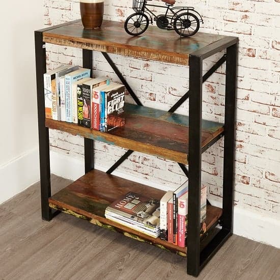 London Urban Chic Wooden Low Bookcase With 3 Shelf_1