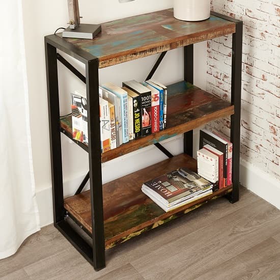 London Urban Chic Wooden Low Bookcase With 3 Shelf_3